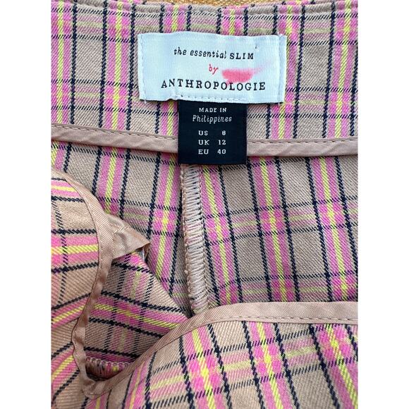 Anthropologie Plaid Essential Slim Short: Size US 8 - Picture 4 of 8